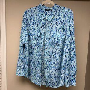 Women's Apt9 1X long sleeve colorful blouse, great for Spring!